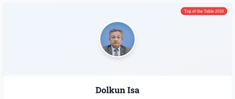 گېرمانىيە تاراتقۇسى دولقۇن ئەيسانى  خىتاي ئىشلىرىغا ئالاقىدار 100 مۇھىم شەخس قاتارىغا كىرگۈزگەن
